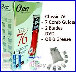 OSTER CLASSIC 76 Professional Hair Clipper 76076-010 -PLUS Universal 7 Comb Set