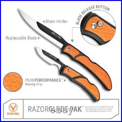 OUTDOOR EDGE RazorGuide Pak Hunting Knife Set. Features Two Replaceable Blade