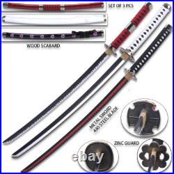 One Piece Sword Set 3 Katana Roronoa Zoro STEEL Shusui Yubashiri Sandai Kitetsu