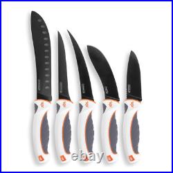Outdoor Edge ErgoMax Fixed Blade Knife Set Plain Edge 5 Knives & Sharpener EM-1