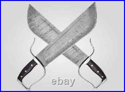 Pair of Wing Chun Butterfly Swords Set Hung Gar Folded Damascus Steel Blades