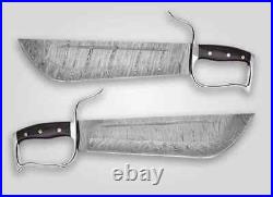 Pair of Wing Chun Butterfly Swords Set Hung Gar Folded Damascus Steel Blades