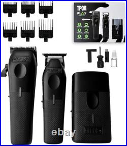 Play Barber Hair Clippers for Men 7500 RPM with Rubber Grips (Blackout 3 Set)