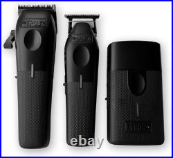 Play Barber Hair Clippers for Men 7500 RPM with Rubber Grips (Blackout 3 Set)