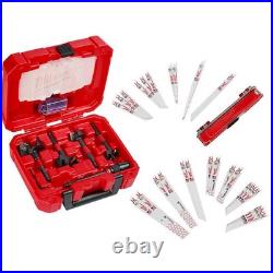 Plumbers Selfeed Bits Set w Wood/Metal Cutting Reciprocating Saw Blade Set 31-Pc