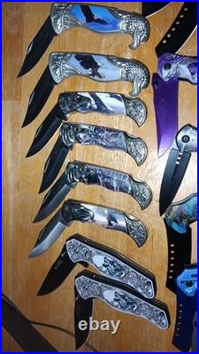 Pocket knife set new, locking blades, stainlessness steel, genetic