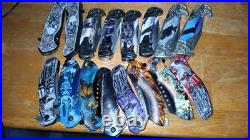 Pocket knife set new, locking blades, stainlessness steel, genetic