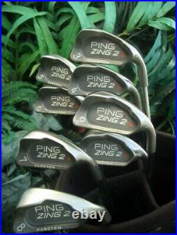 Polished Ping Golf Zing 2 Set Irons Orange Dot JZ Stiff Club 3-P Zing2 New Grips