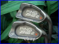 Polished Ping Golf Zing 2 Set Irons Orange Dot JZ Stiff Club 3-P Zing2 New Grips