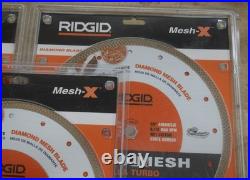RIDGID Mesh-X 10 Turbo Mesh Wet Cutting Diamond Blade (Set of 3) NEW
