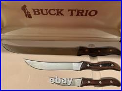 Rare! Buck Trio Fixed Blade Set New In Box