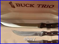 Rare! Buck Trio Fixed Blade Set New In Box