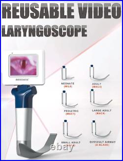 Reusable Video Laryngoscope Set Handle USFDA Approved Anesthesia 6 Mac Blades