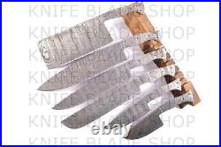 SET OF 6 pc DAMASCUS STEEL BLANK BLADES FOR CHEF KNIVES MAKING
