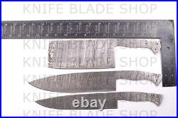 SET OF 6 pc DAMASCUS STEEL BLANK BLADES FOR CHEF KNIVES MAKING