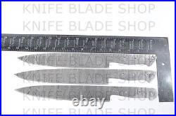 SET OF 6pc DAMASCUS STEEL BLANK BLADES FOR CHEF KITCHEN KNIVES MAKING
