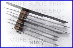 SET OF 7pc DAMASCUS STEEL BLANK BLADES FOR CHEF KNIVES MAKING