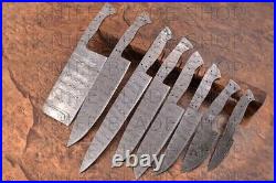 SET OF 8 pc DAMASCUS STEEL BLANK BLADES FOR CHEF KNIVES MAKING