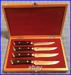SHUN KAJI 4 Pc Steak Knife Set In Box 5 In. Blade Japan New Unused Classic MV