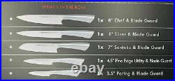 Schmidt Bros, 5 Pc Knife Set Ultra Sharp Professional Grade Blade Guards