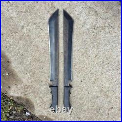 Set Of 2 Custom Handmade D2 Tool Steel Hunting Machete Sword Combat Sword