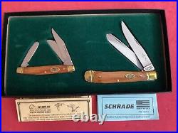 Set Of 2 Schrade USA Ducks Unlimited Trapper and Stockman Pocket Knives