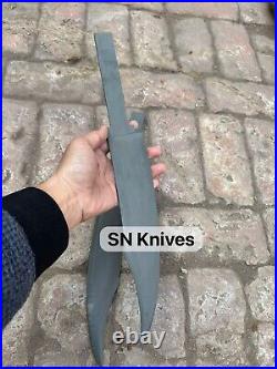 Set Of 2-custom Handmade Carbon Steel Hunting Bowie Blades For Knives Making