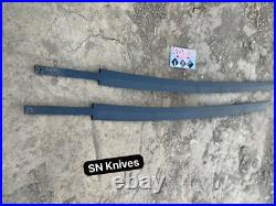 Set Of 2-custom Handmade Carbon Steel Ninja Blank Blade Short Sword With Sheath