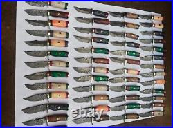 Set of 20 CUSTOM HANDMADE DAMASCUS STEEL 6 SKINNER HUNTING KNIVES WITH SHEATH