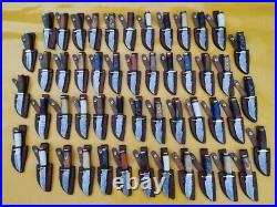 Set of 20 CUSTOM HANDMADE DAMASCUS STEEL 6 SKINNER HUNTING KNIVES WITH SHEATH
