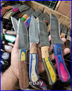 Set of 20 Custom Handmade Damascus Steel 8 Full Tang Skinner Hunting Knifes US