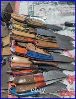 Set of 20 Custom Handmade Damascus Steel 8 Full Tang Skinner Hunting Knifes US