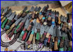 Set of 20 Custom Handmade Damascus Steel 8 Full Tang Skinner Hunting Knifes US