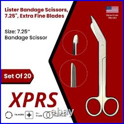 Set of 20 Lister Bandage Scissors, 7.25, Extra Fine Blades