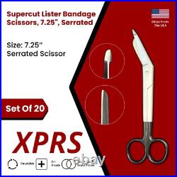 Set of 20 Supercut Lister Bandage Scissors, 7.25, Serrated