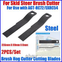 Set of 2 Skid Steer Brush Cutter Cutting Blade For Use with AGT-RC72/EXRC54