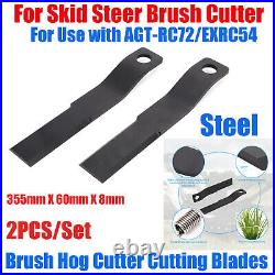 Set of 2 Skid Steer Brush Cutter Cutting Blade For Use with AGT-RC72/EXRC54