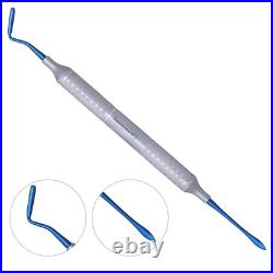 Set of 3 Dental Periotomes PT 2, Titanium Blue Coated Blades, Premium