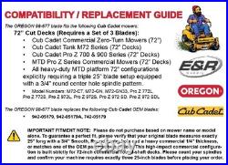Set of 3 Oregon 98-677 Blades for 72 cut Cub Cadet Pro Z / SurePath / Tank M72