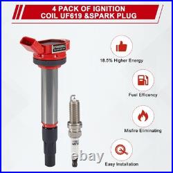 Set of 4 Ignition Coil & Iridium Spark Plug For Toyota Corolla Prius UF596 96339