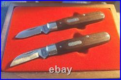 Shrade Whittlers Two-Knife Set in Box/Rosewood/Silver-Nickel Blade #0140/1500