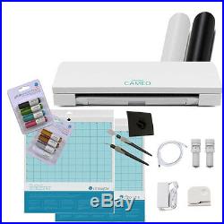 Silhouette Cameo 3 Bluetooth Starter Bundle XTRA Mat Auto Blade 4 Pen Set