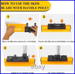 Skimming Blade Set, Drywall Tools with 12+22+32 Stainless Steel Blades + Adju