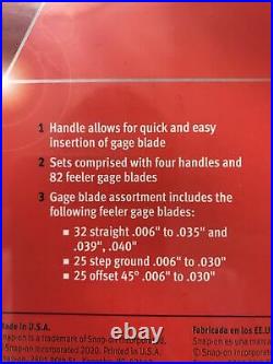 Snap On Feeler Gauge Blade And Handles 86 Piece Set Metric & Imperial Orange NEW