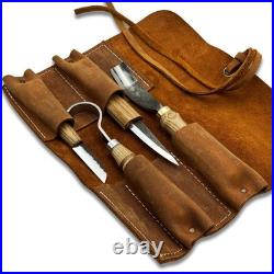 Spoon & Bowl Carving Tools Hand-Forged 52100 Steel Blade, Ergonomic Ash Handle