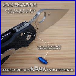 Spyderco Paramilitary Para 3 PM3 Custom BLUE Titanium Blade Stop Pin & Screw Set