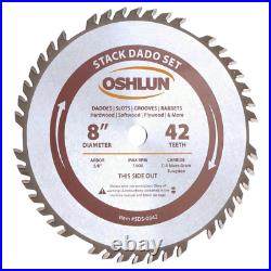 Stack Dado Table Saw Blade Set 8 in. 42 Carbide Tipped Teeth Wood Cutting Tool