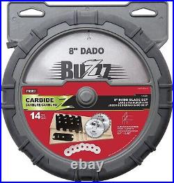Stacking Dado Blade Set 8-Inch Carbide Tipped Table Saw Blades 14 Piece Kit. NEW