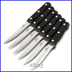 Stainless Steel Steak Knife Set Sawtooth Edge Kitchen Cutlery 6Pcs 4.5 Blade