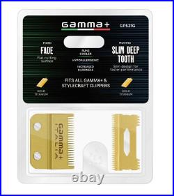 StyleCraft / Gamma Fixed Gold Titanium Fade Blade Set GP521G, SC521G NEW